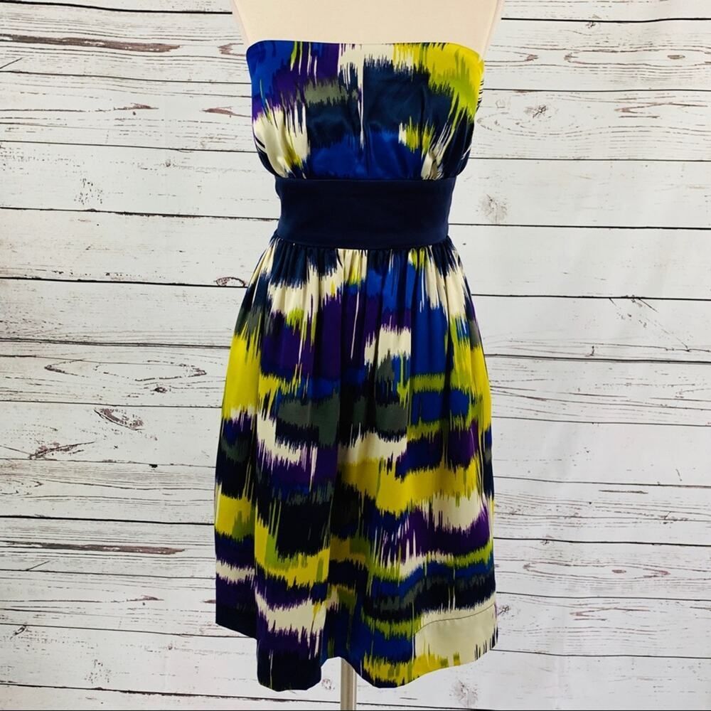 Max & Cleo multicolored strapless dress formal
